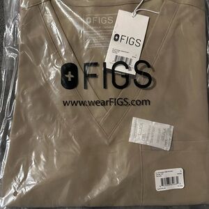 Figs Catarina Scrub Top, Large, Latte